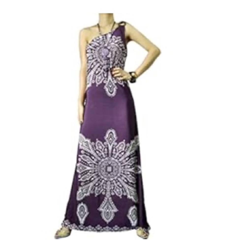 Purple One Shoulder Maxi Dress